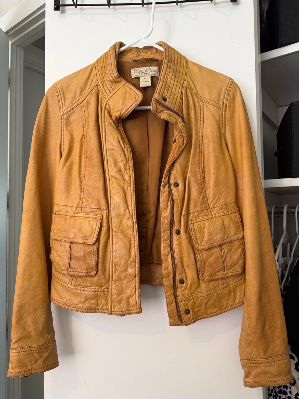 Lucky Brand Chestnut Tan Leather Jacket